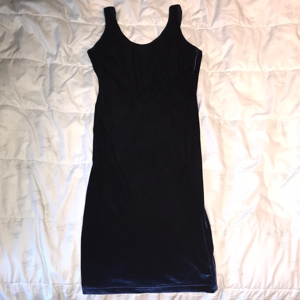 Never worn beep blue velvet dress